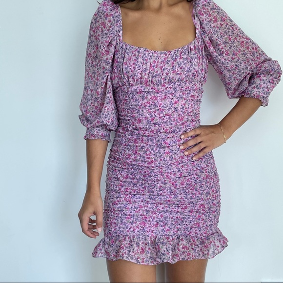 Zara printed draped short bodycon dress M - Picture 10 of 11